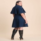 Denim Cape Detail Dress image number null