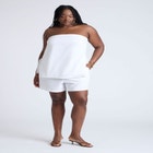 Easy Pull On Linen Blend Short image number null