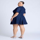 Lace Up Denim Mini Dress image number null