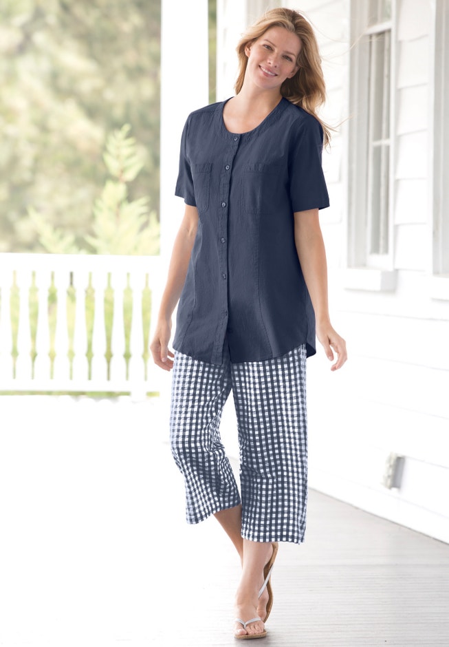 Seersucker Capri Pant image number 4