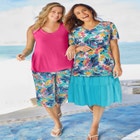 Elastic-Waist Knit Tiered Skirt image number null