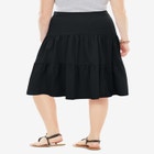 Elastic-Waist Knit Tiered Skirt image number null