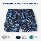 8" Printed Cargo Swim Trunks image number null