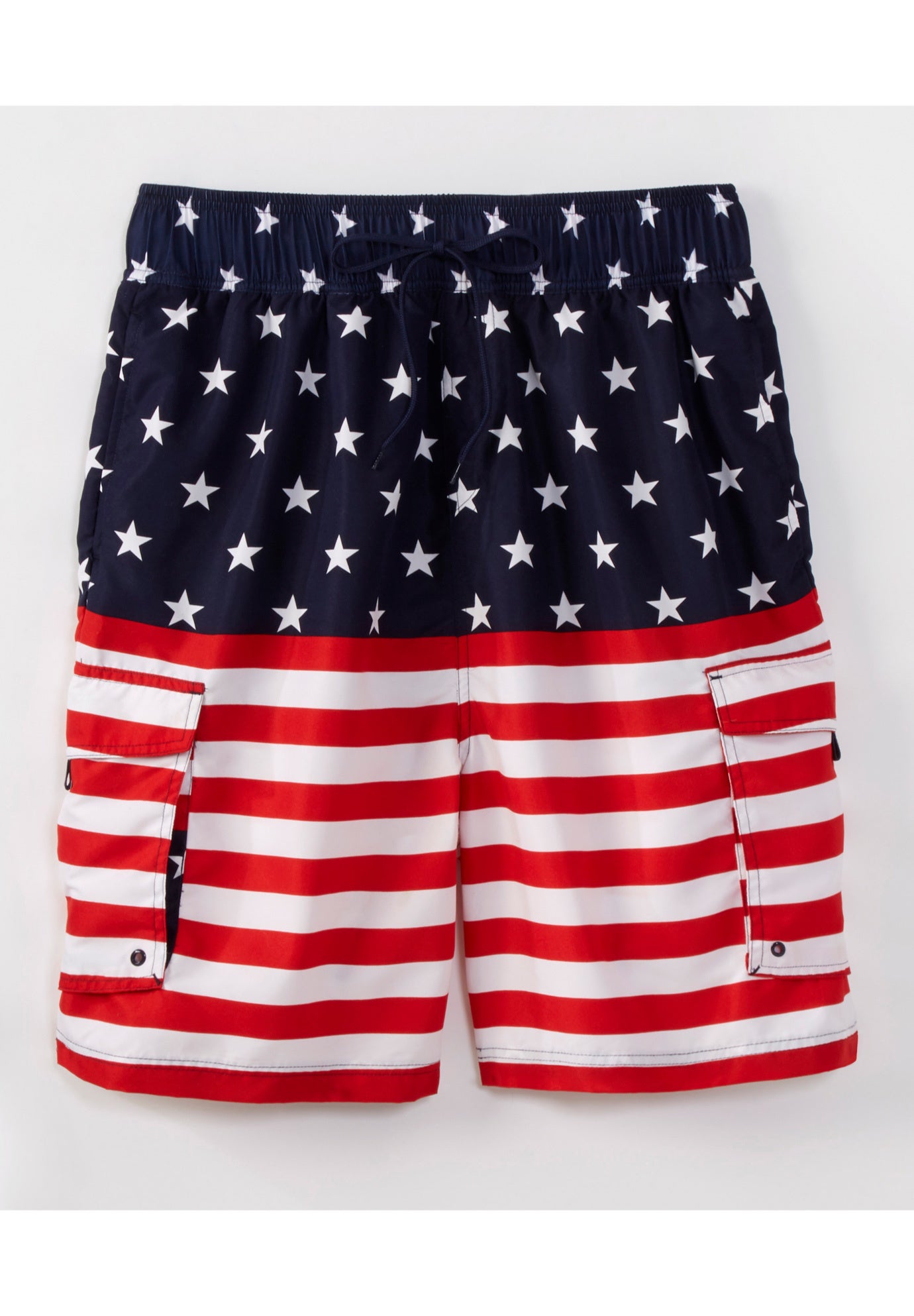 8" Printed Cargo Swim Trunks image number 3