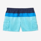 8" Printed Cargo Swim Trunks image number null
