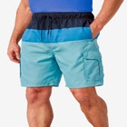 8" Printed Cargo Swim Trunks image number null