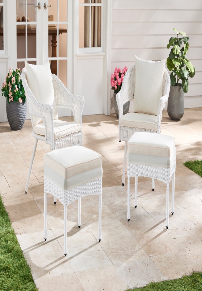 Roma Hand-Woven Resin Wicker Stacking Chair image number 2