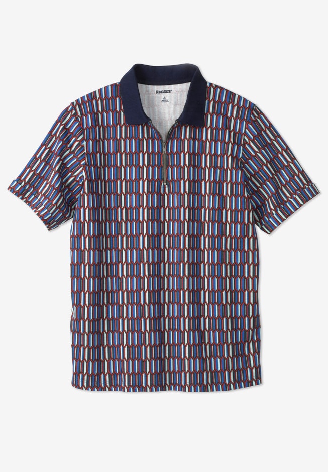 Shrink-Less™ quarter-zip piqué polo image number 0