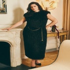 Feather Effect Maxi Column Dress image number null