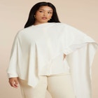 Button Up Top With Neck Cape image number null