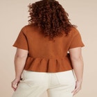 Short Sleeve Cardigan With Peplum image number null