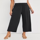 Stretch Knit Wide Leg Crop Pant image number null
