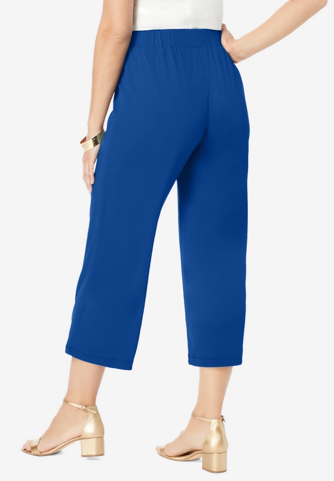 Stretch Knit Wide Leg Crop Pant image number 1