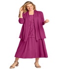 2-Fer Cardigan & Attached Lace Tunic image number null