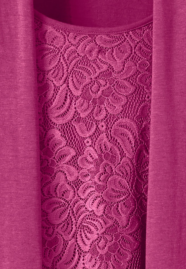 2-Fer Cardigan & Attached Lace Tunic image number 3