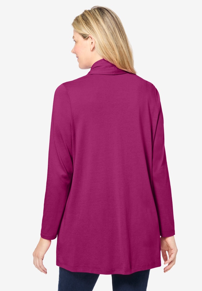 2-Fer Cardigan & Attached Lace Tunic image number 4