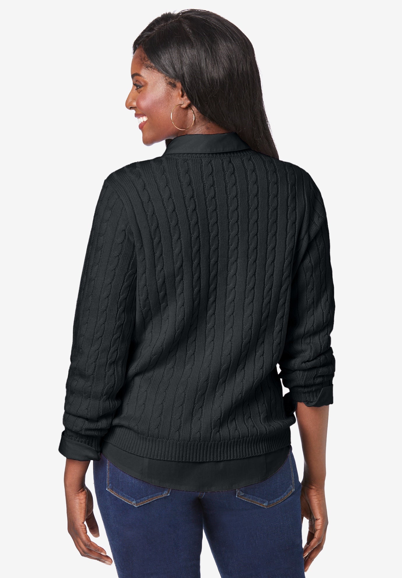 Cable Crewneck Sweater image number 2