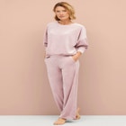 Stretch Velour Wide Leg Pull-on Pants image number null