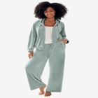 Stretch Velour Wide Leg Pull-on Pants image number null