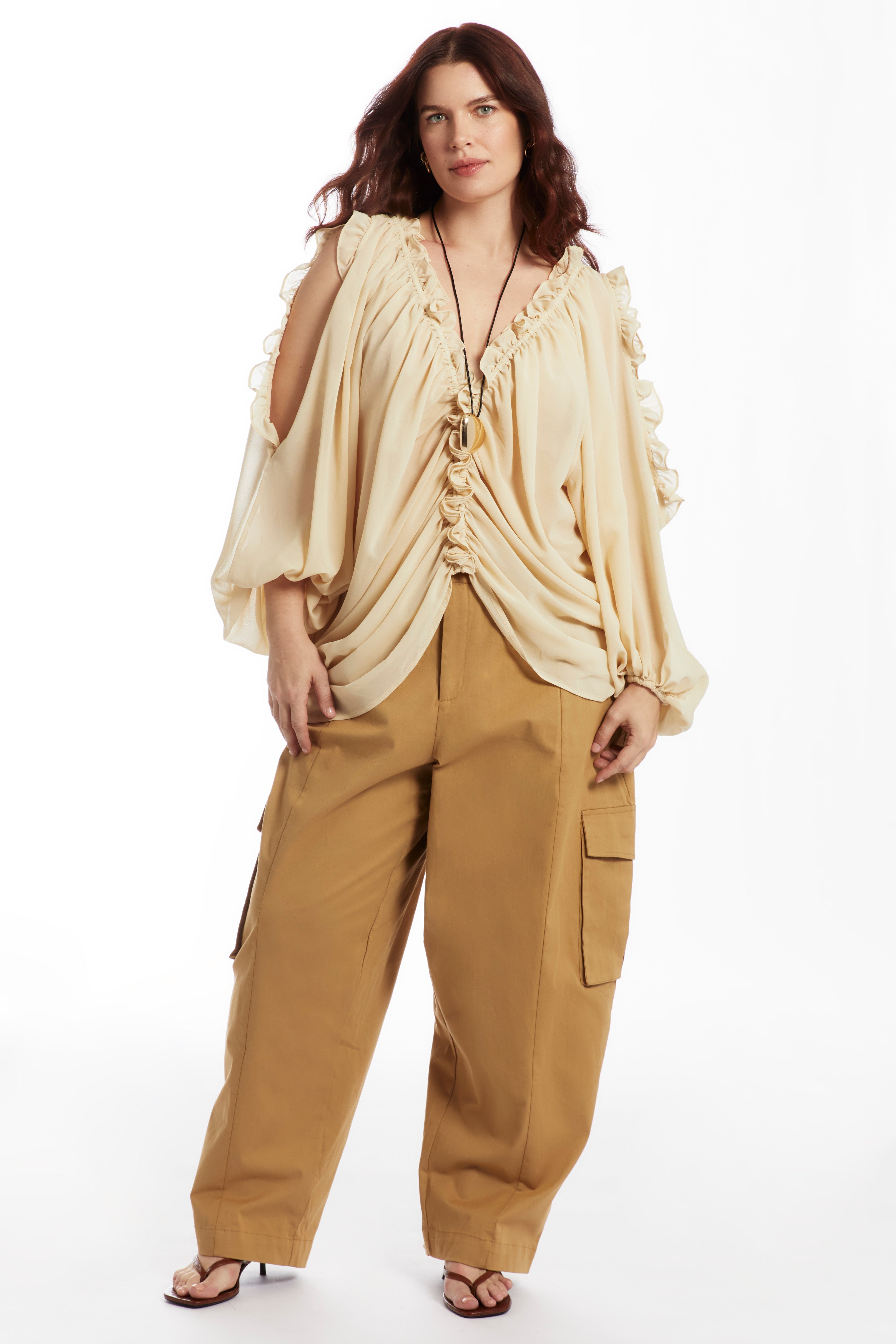 Draped Off-The-Shoulder Blouse image number 1