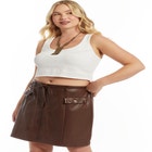 Faux Leather Mini Skirt image number null