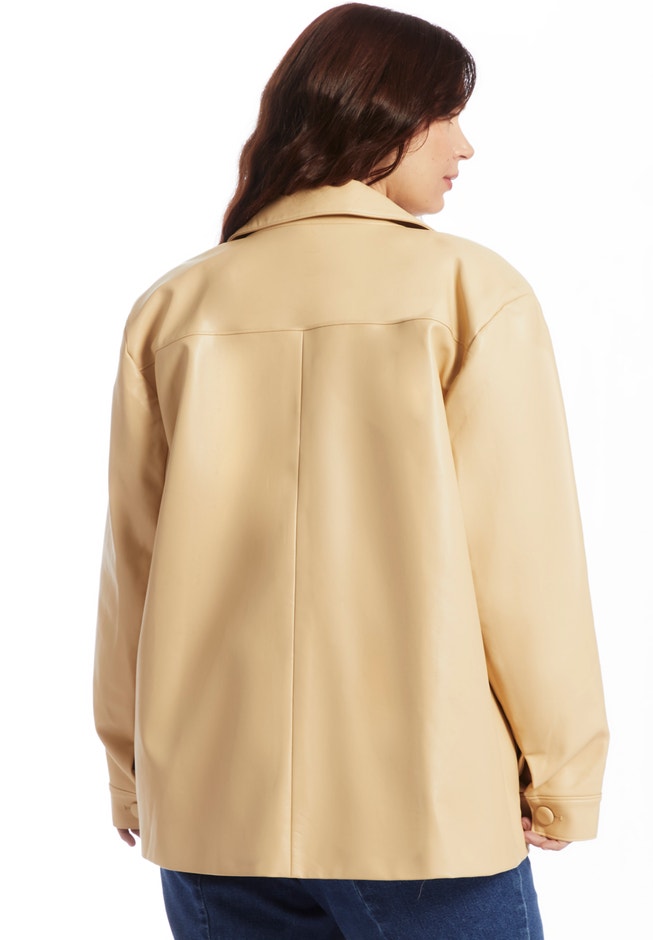 Relaxed Faux Leather Blazer image number 3