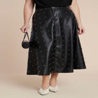 Studded Faux Leather Skirt image number null