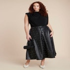 Studded Faux Leather Skirt image number null