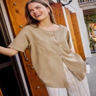 Short-Sleeve Crinkle Shirt image number null