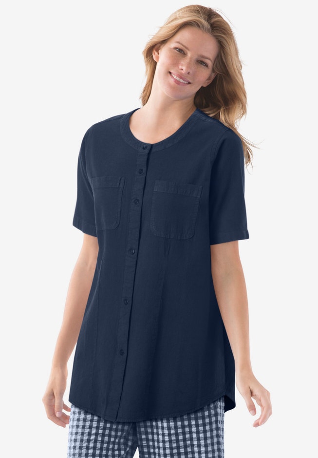 Short-Sleeve Crinkle Shirt image number 0
