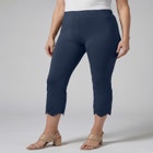 Stretch Cotton Eyelet Capri Legging image number null