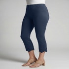 Stretch Cotton Eyelet Capri Legging image number null