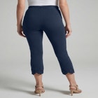 Stretch Cotton Eyelet Capri Legging image number null
