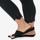 Stretch Cotton Eyelet Capri Legging image number null
