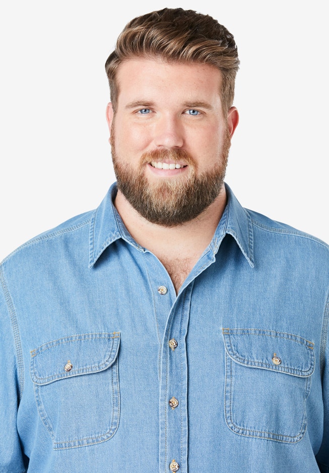 Short Sleeve Denim and Twill Shirt image number 4