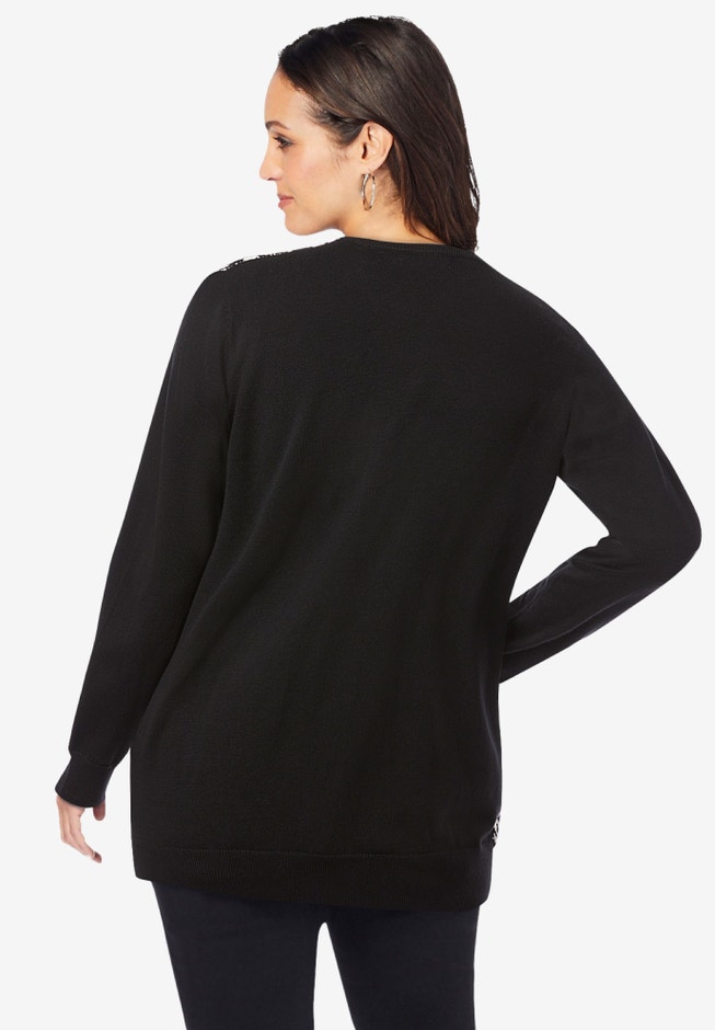 Fine Gauge Button-Front Cardigan image number 1