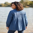 Pleat-Back Denim Jacket image number null