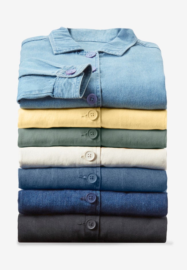 Pleat-Back Denim Jacket image number 4
