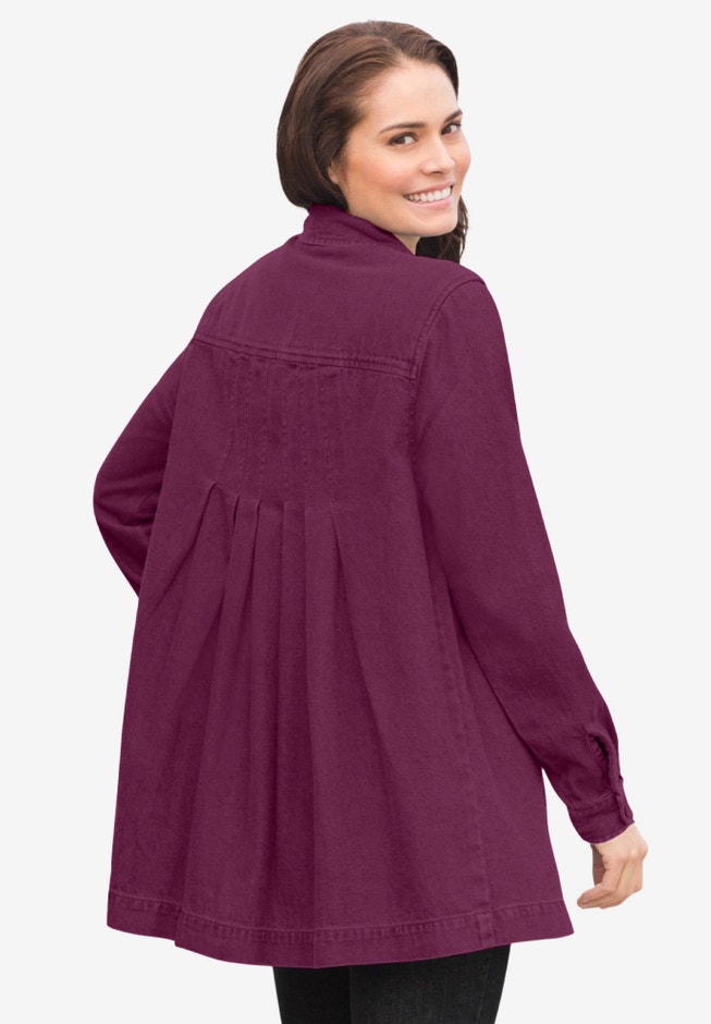 Pleat-Back Denim Jacket image number 0