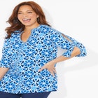 Jeweled-Neck Twin Print Tunic image number null