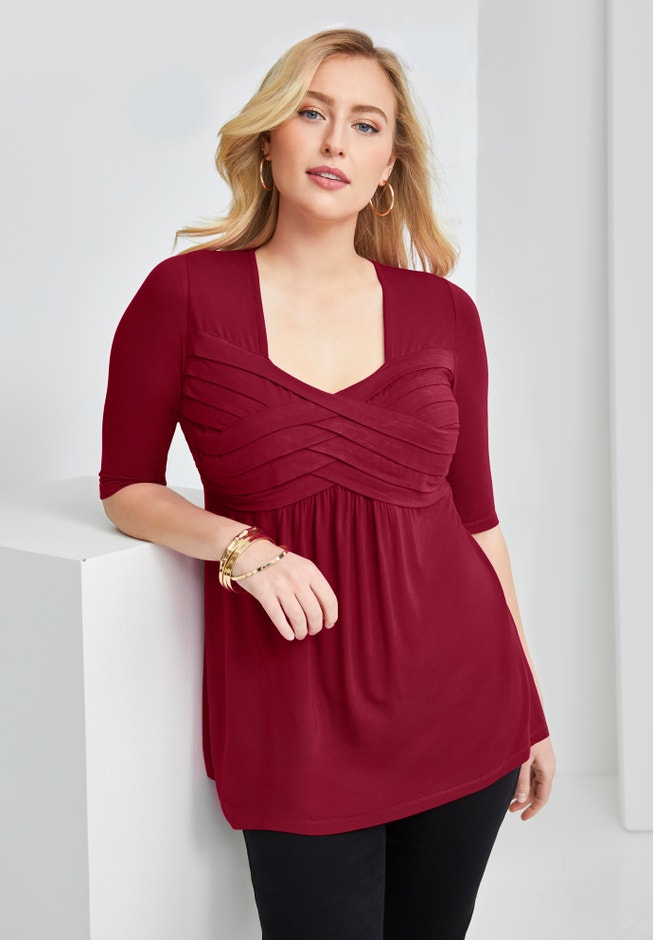 Stretch Knit Pleated Tunic image number 3