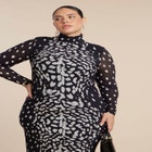 Mesh Print Maxi Dress image number null