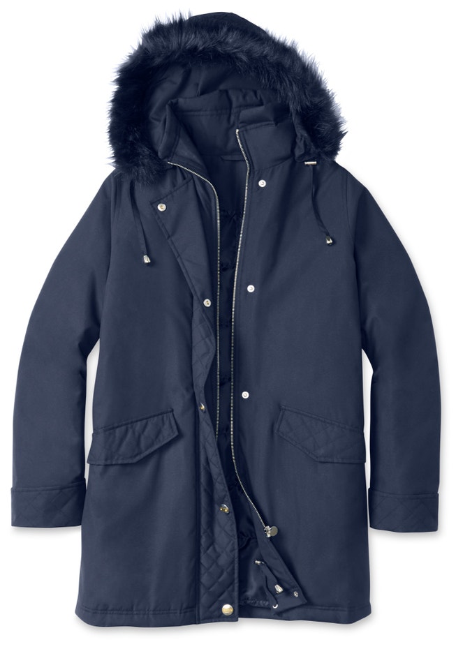 Faux Fur Down Parka Coat image number 2