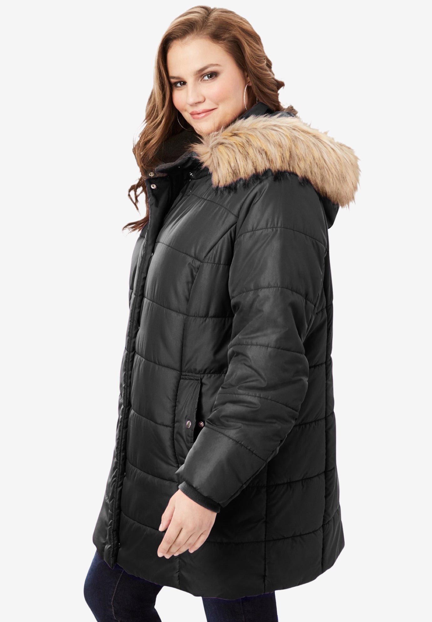 Classic Length Quilted Puffer Jacket | ELOQUII