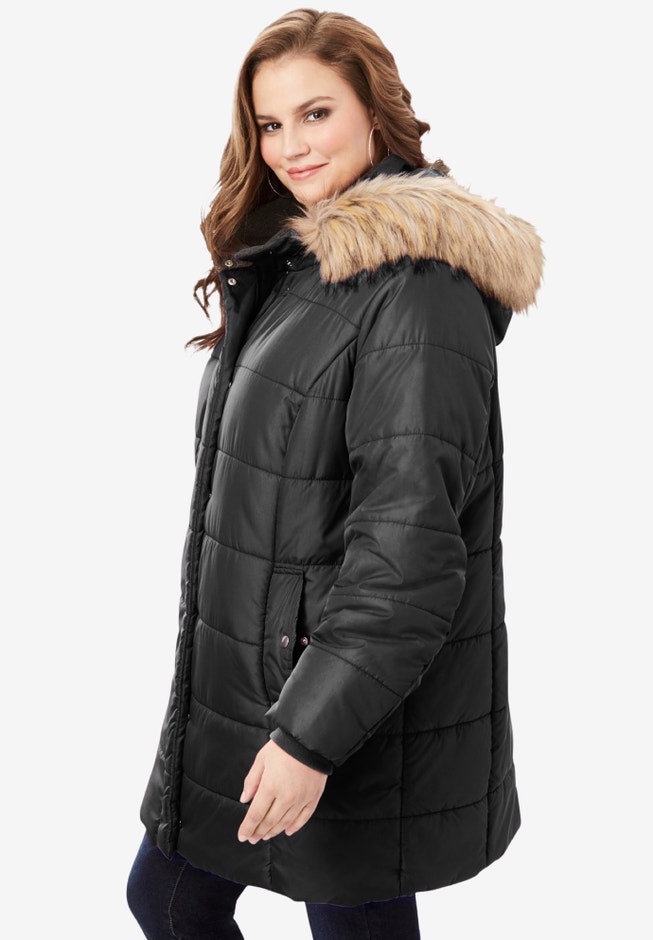 Plus Size Classic Length Puffer Coat image number 2