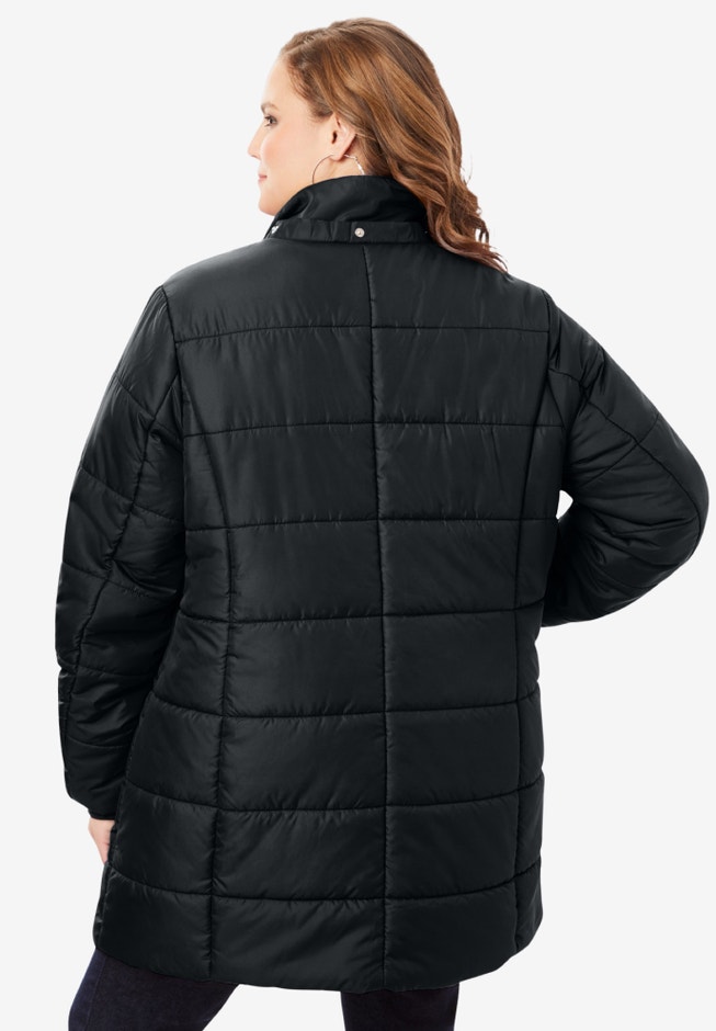 Classic Length Quilted Puffer Jacket image number 3