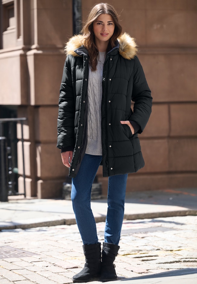 Classic Length Quilted Puffer Jacket image number 0