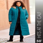 Plus Size Maxi Length Puffer Coat image number null