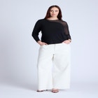 Mesh Combo Long Sleeve Top image number null