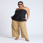 Linen Blend Column Tube Top image number null